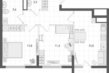 2-к квартира, 52,8 м², 10/16 эт.